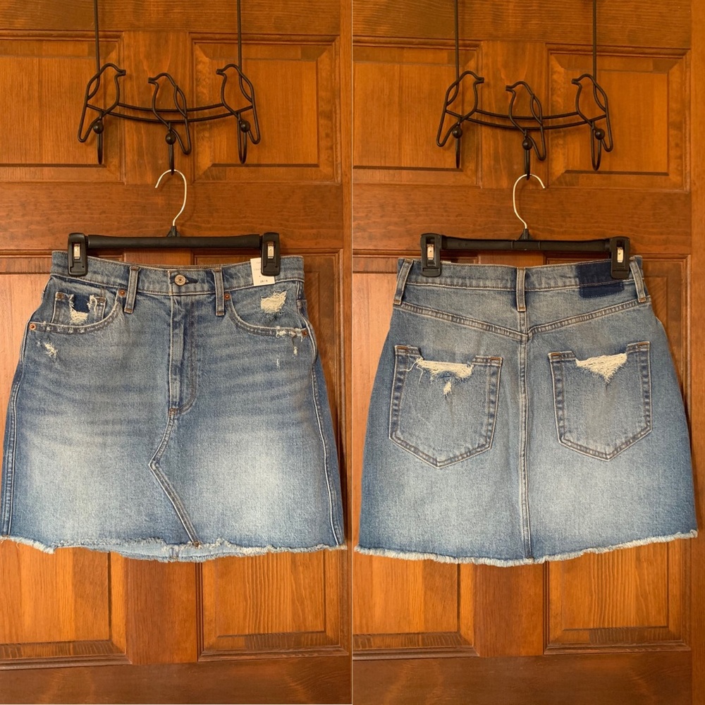 abercrombie ultra high rise jean skirt